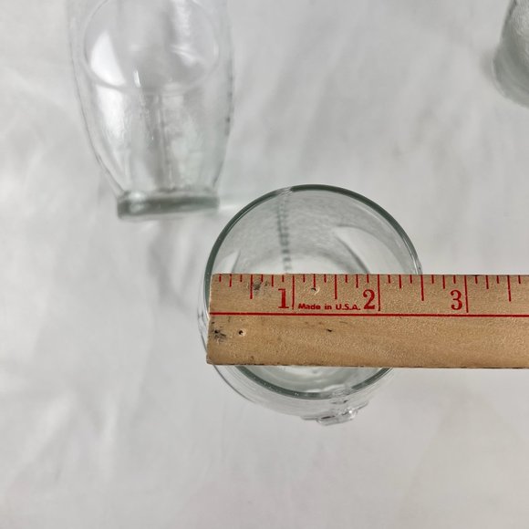 4 Clear Glass 23 Oz Textured Football Shape Drinks Glasses USA Greenbrier - Picture 6 of 9
